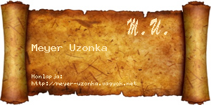 Meyer Uzonka névjegykártya